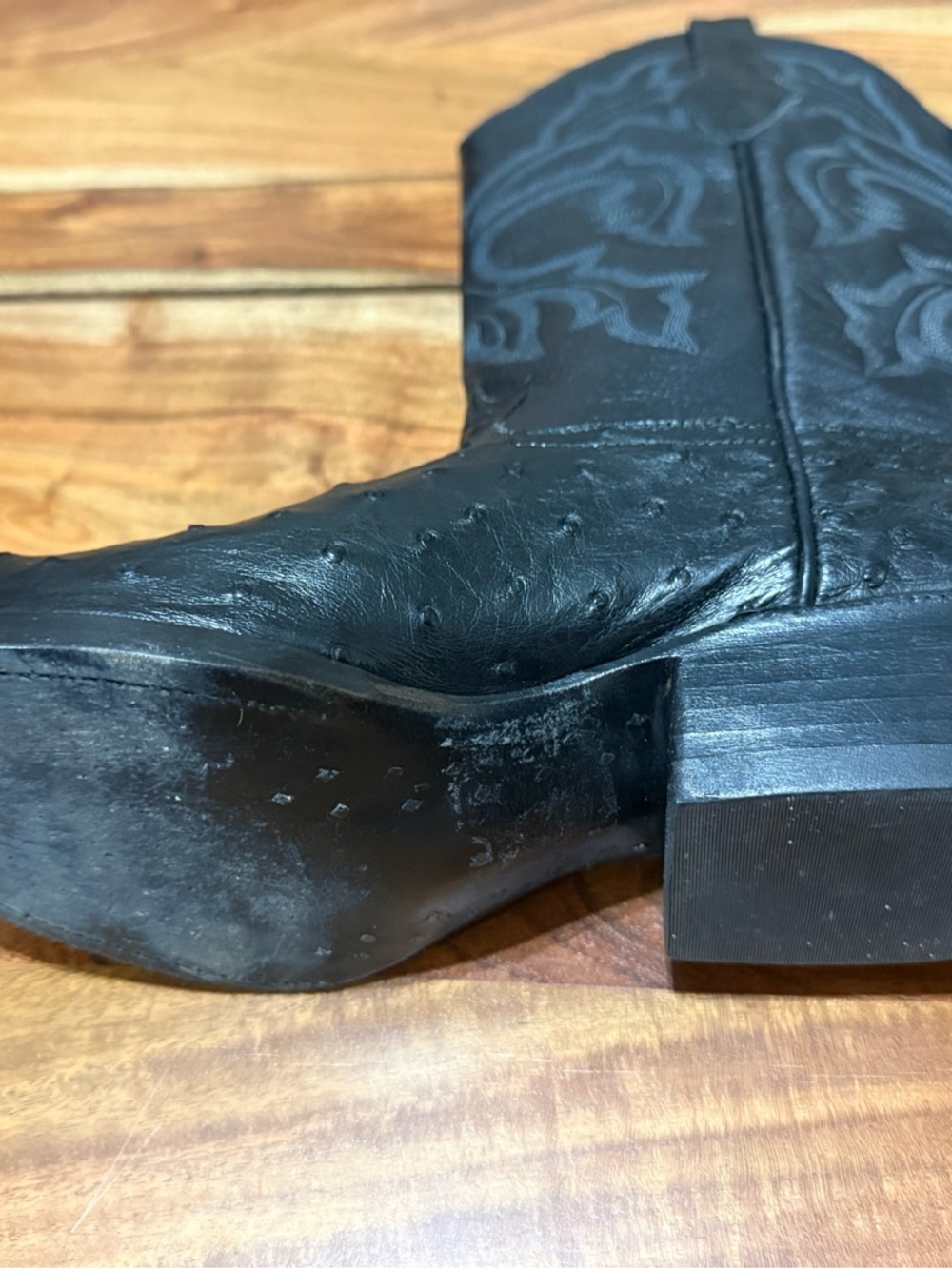 Full Quill Ostrich by Max Leather, Western Cowboy Boots Men’s Size 9-1/2 D EUC - Picture 7 of 11